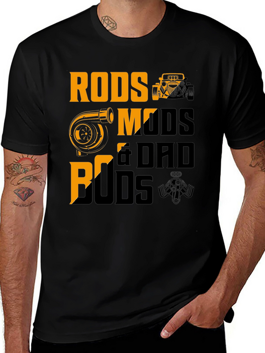 Rods Mods & Dad Bods Black Graphic Tee