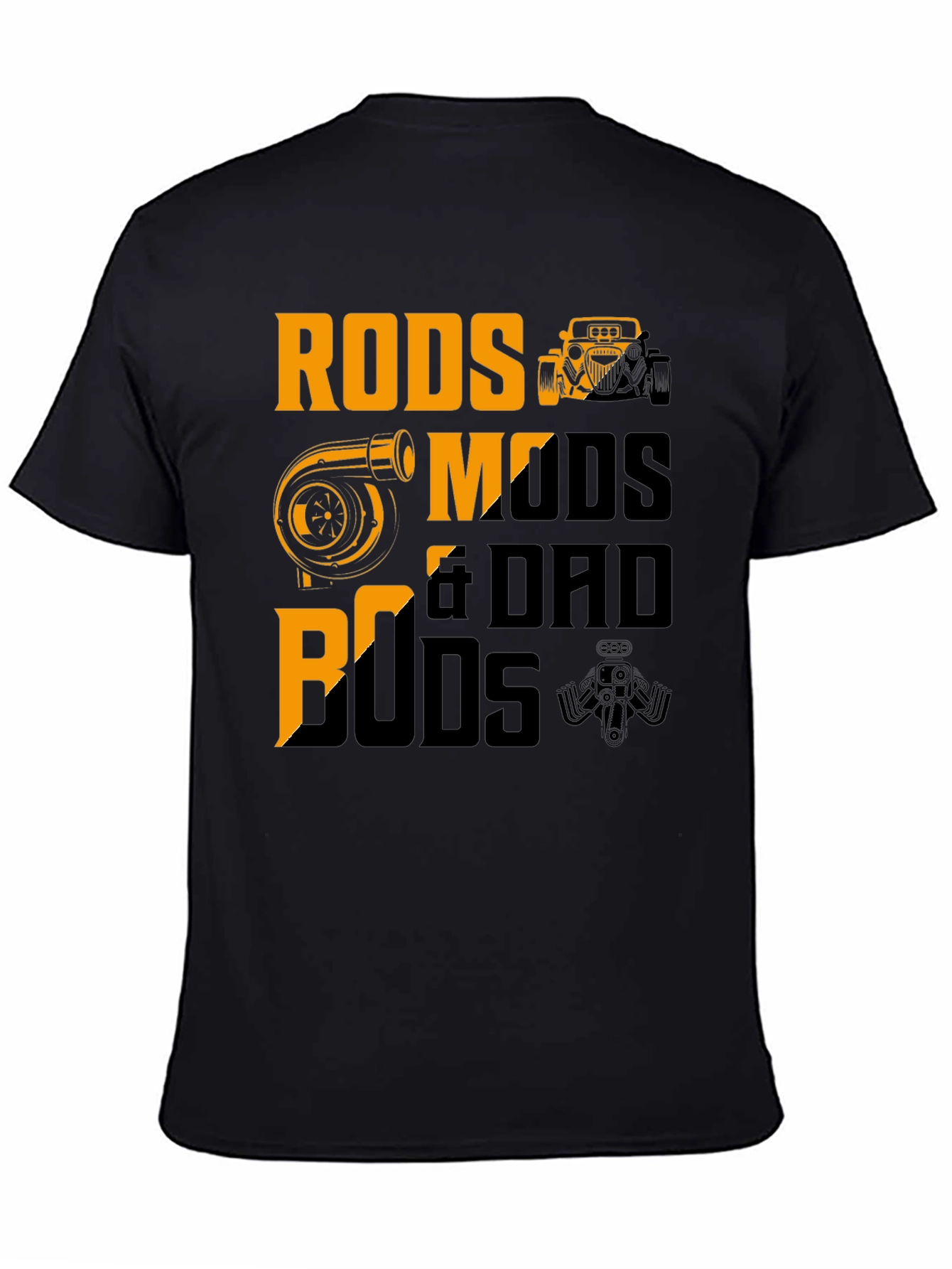 Rods Mods & Dad Bods Black Graphic Tee