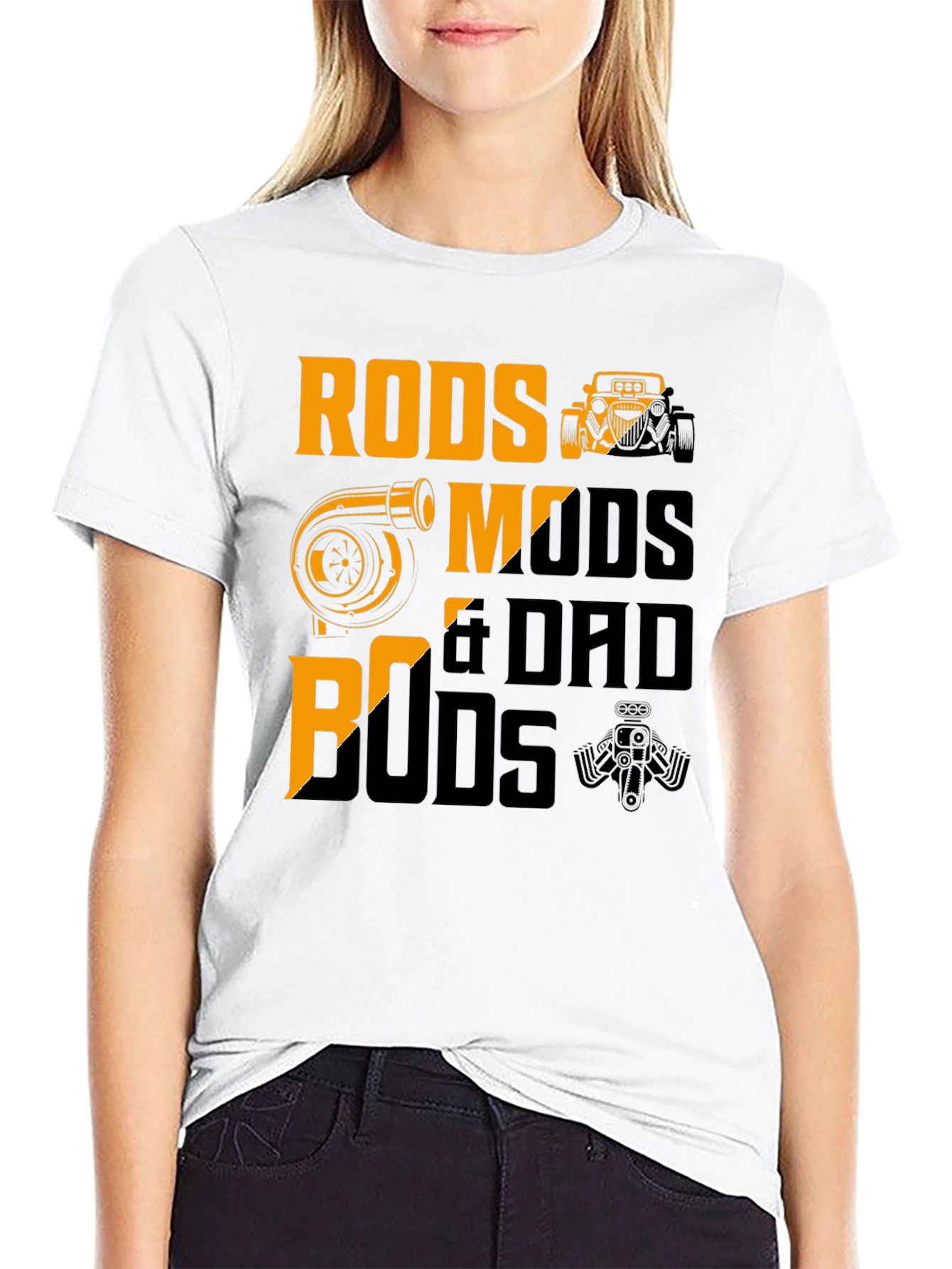 Rods Mods & Dad Bods Black Graphic Tee