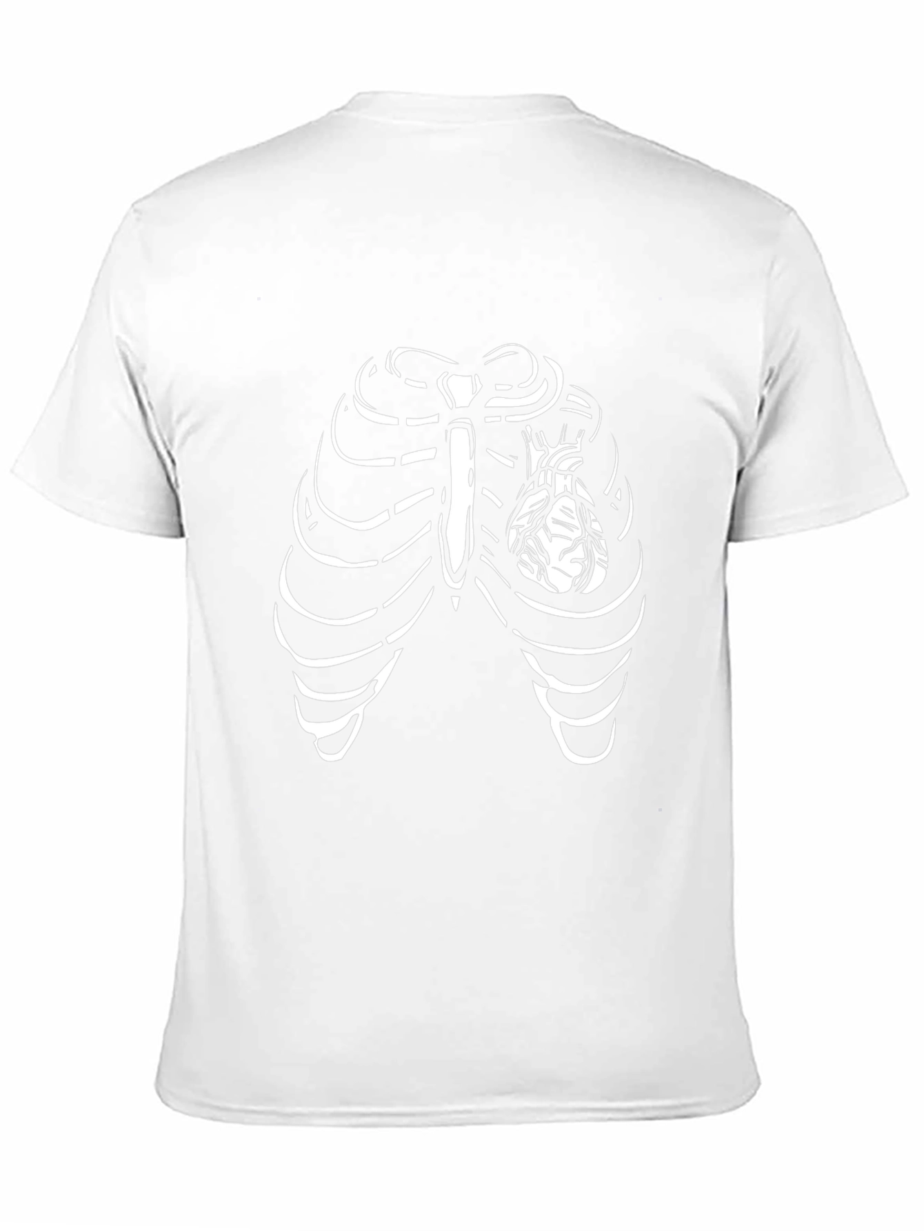 Rib Cage Heart Graphic Tee - Black Casual T-Shirt