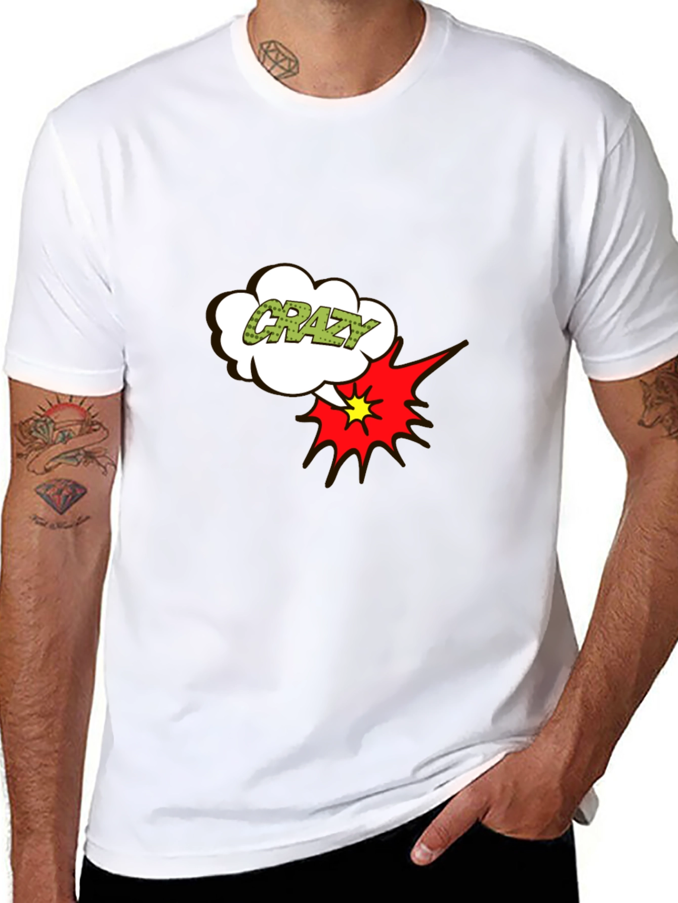 Crazy T-Shirt Black Short Sleeve