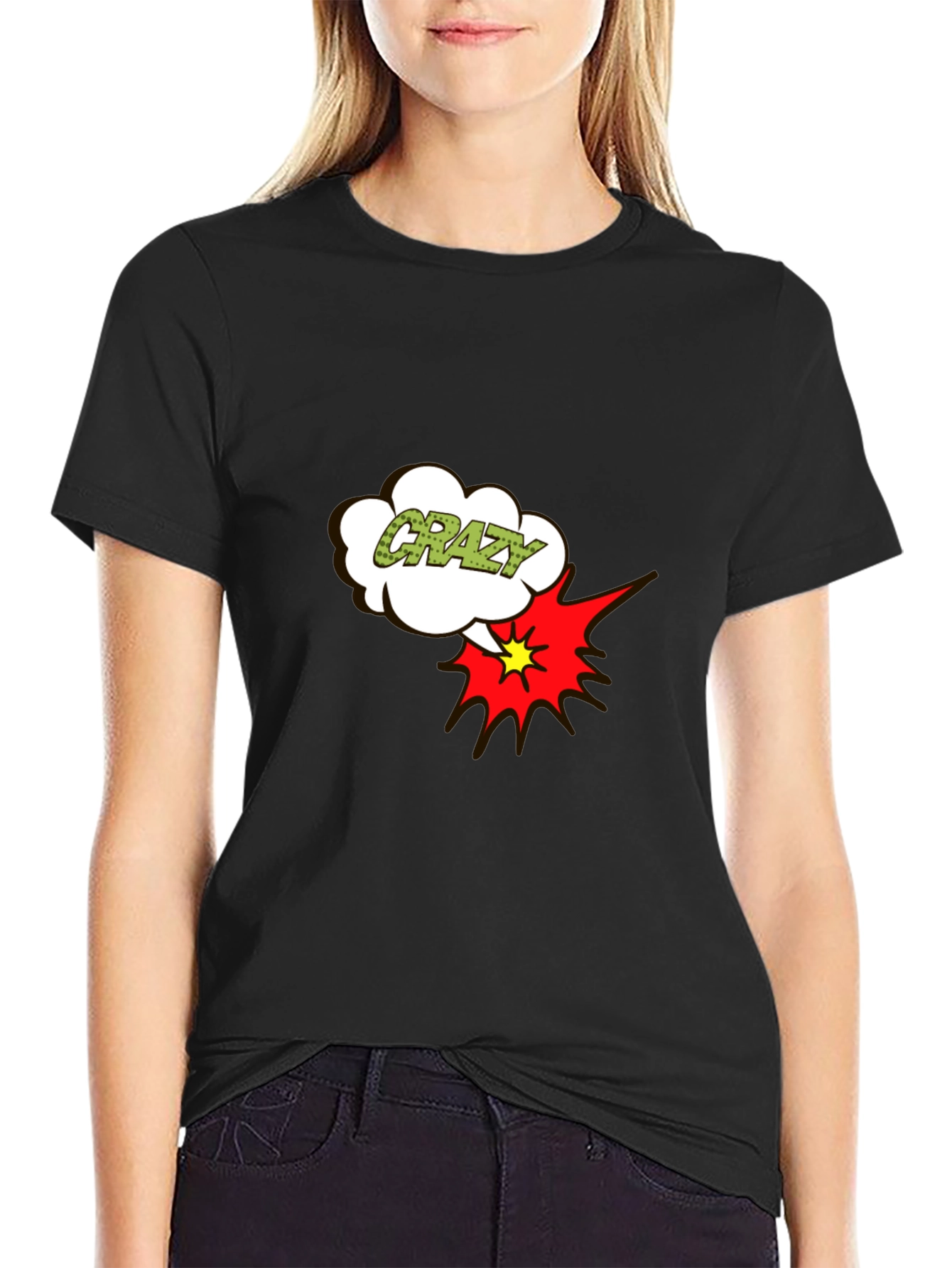 Crazy T-Shirt Black Short Sleeve