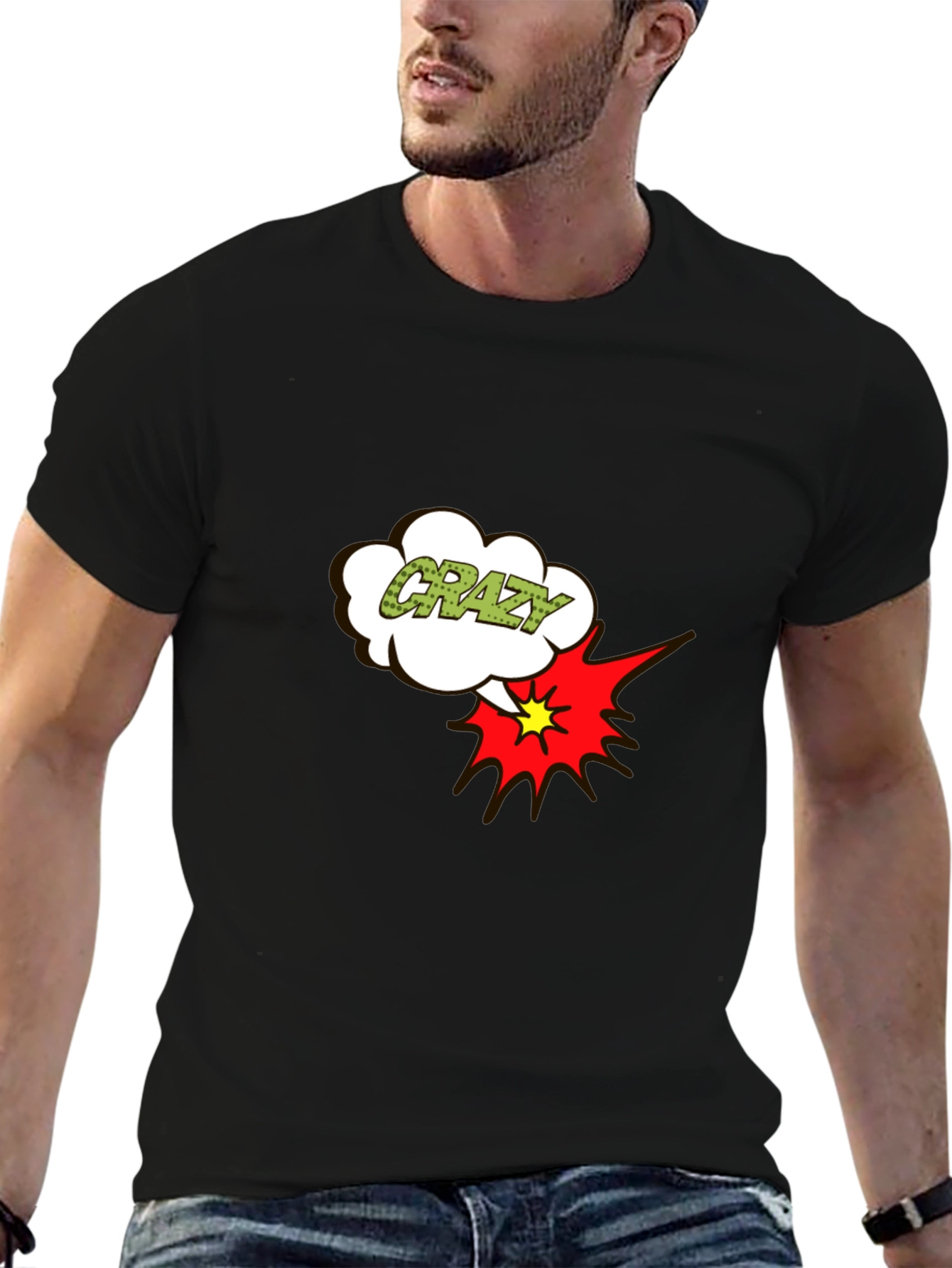 Crazy T-Shirt Black Short Sleeve