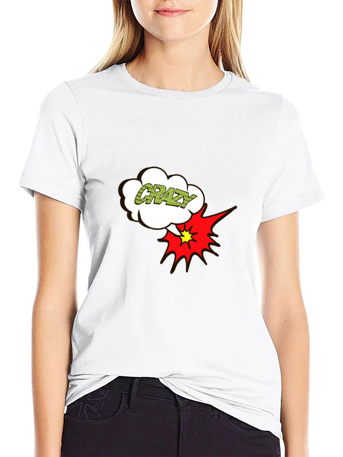 Crazy T-Shirt Black Short Sleeve