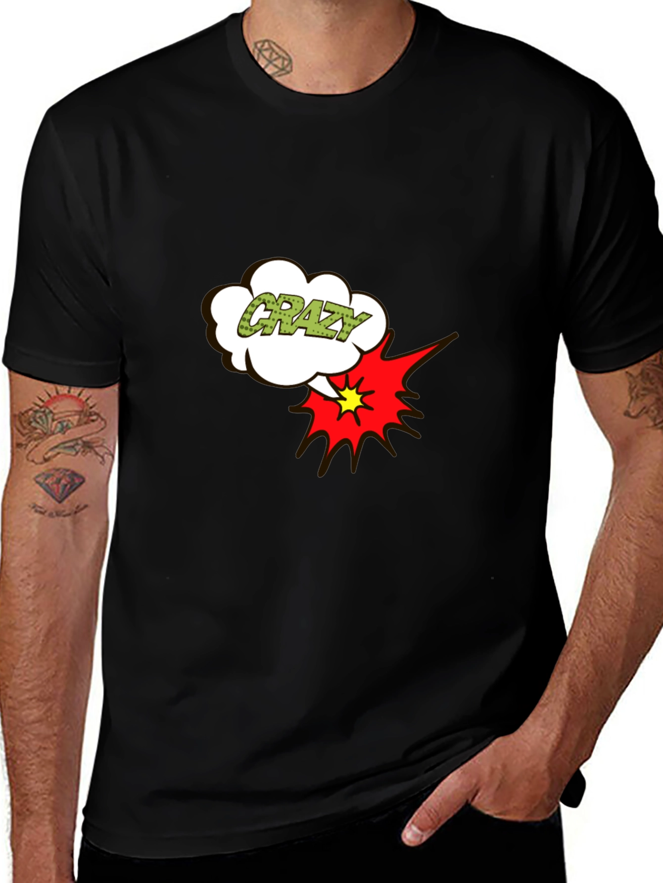 Crazy T-Shirt Black Short Sleeve