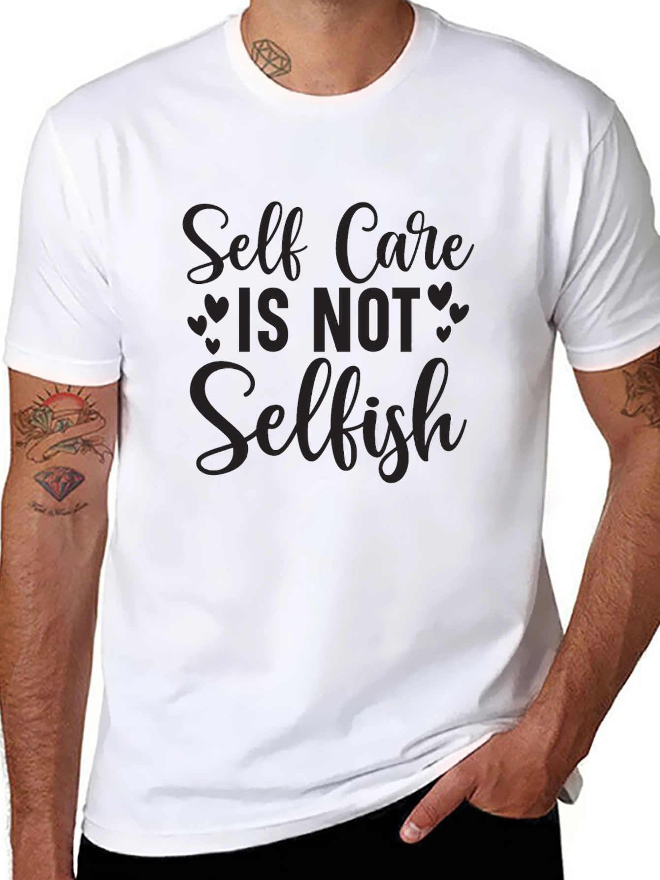 Self Care Is Not Selfish Black T-Shirt