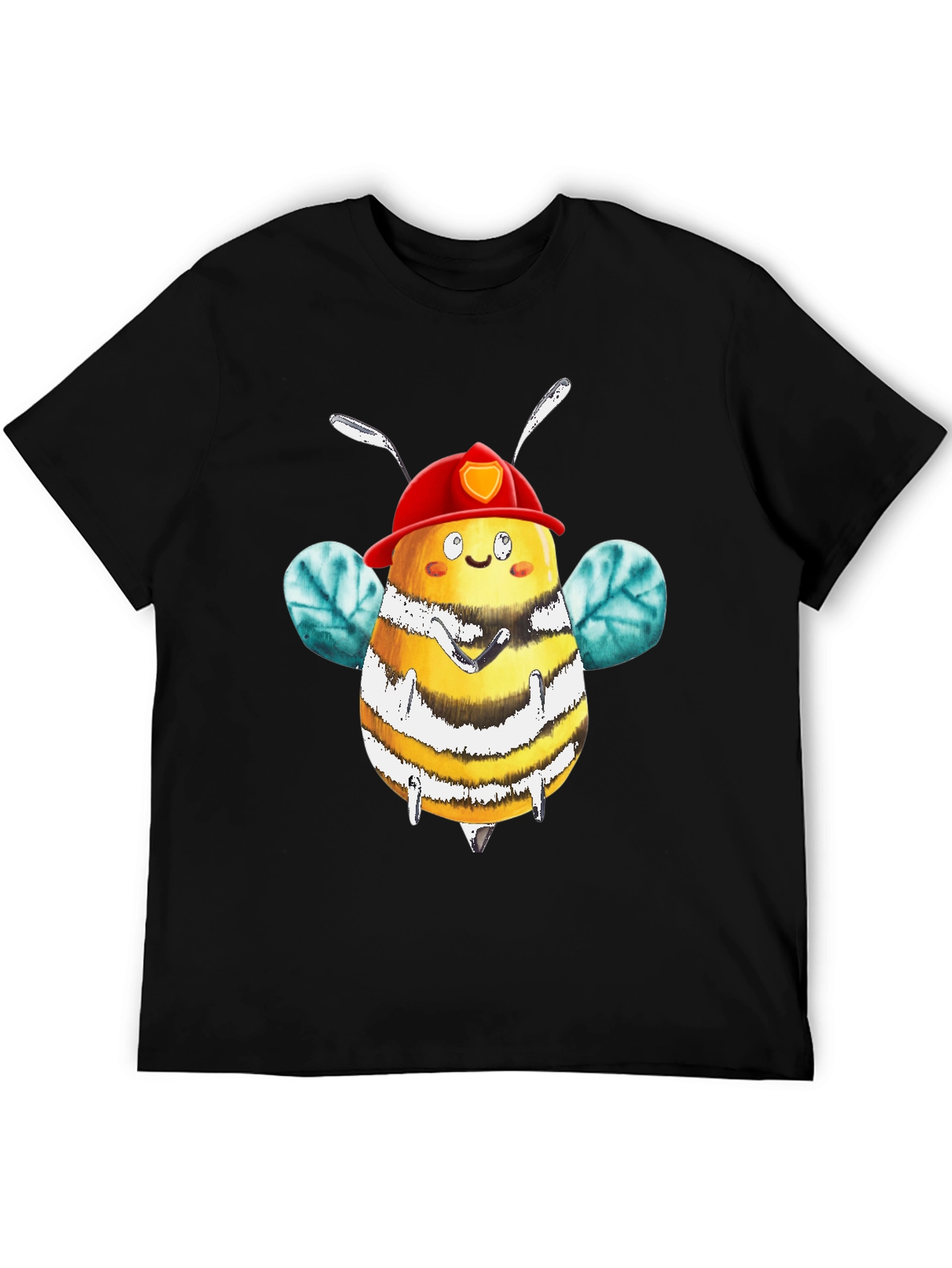 Firefighter Bee Graphic Tee - Black Cotton Shirt