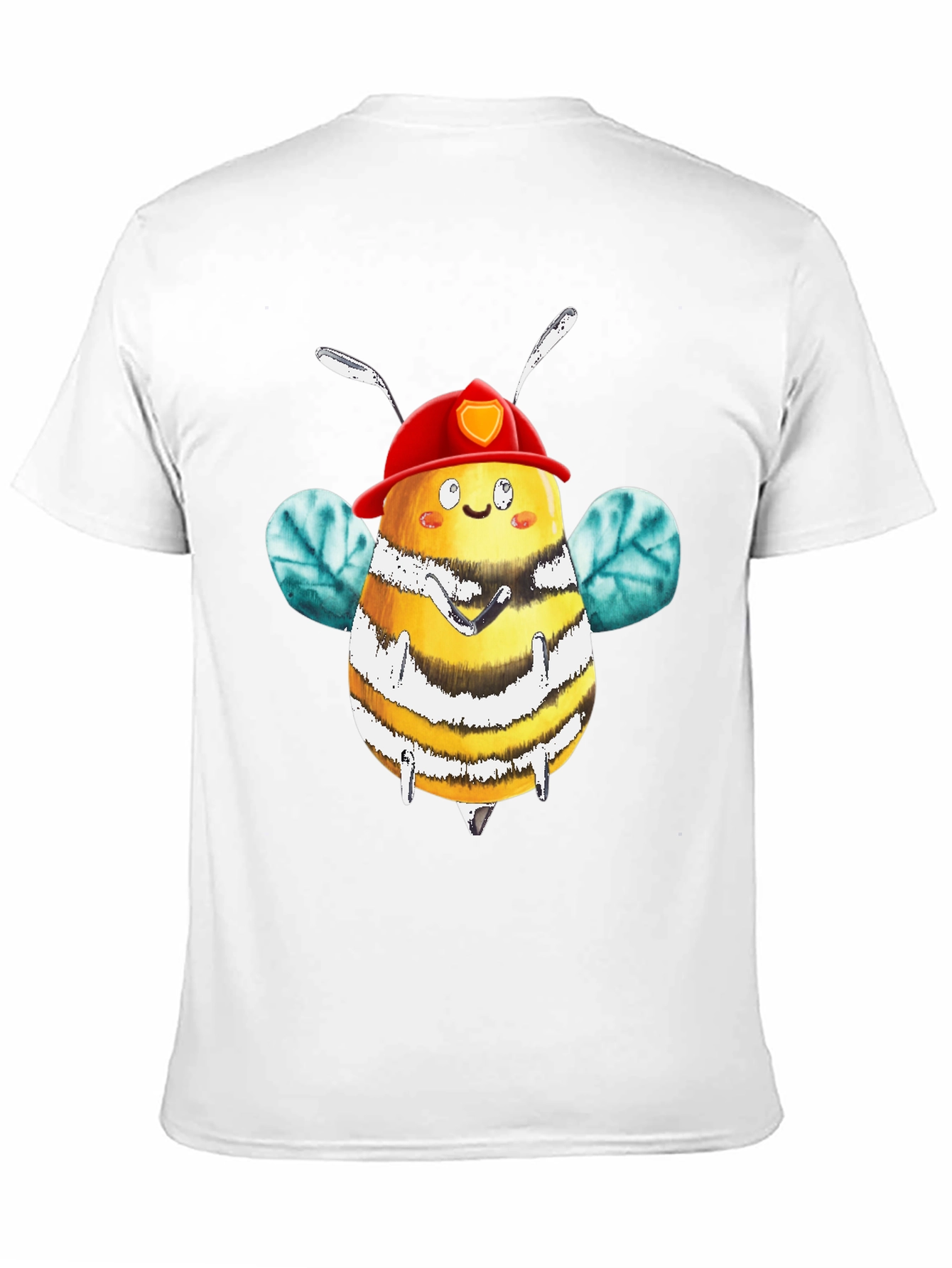Firefighter Bee Graphic Tee - Black Cotton Shirt