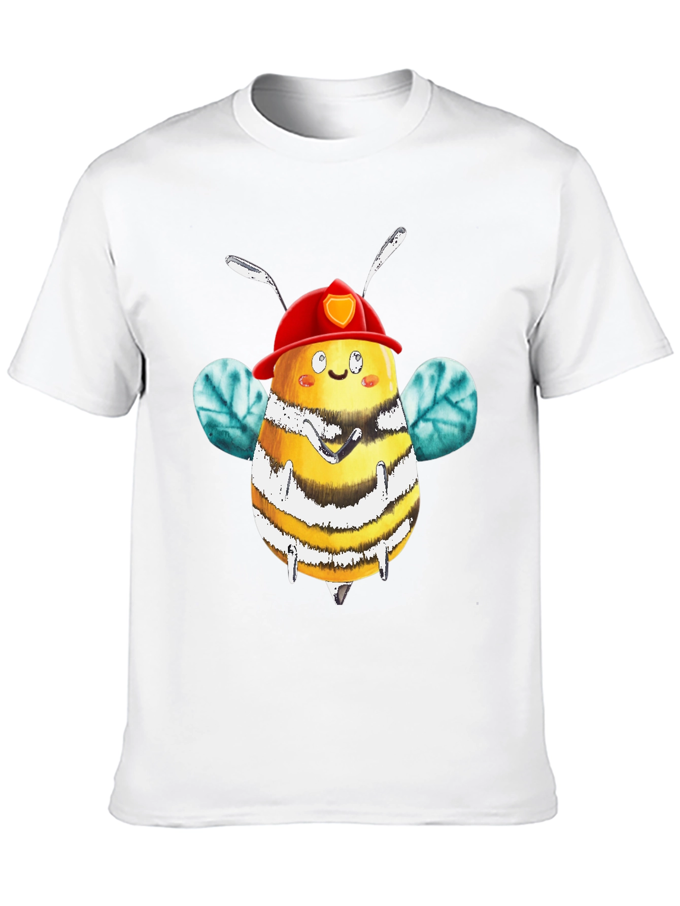 Firefighter Bee Graphic Tee - Black Cotton Shirt
