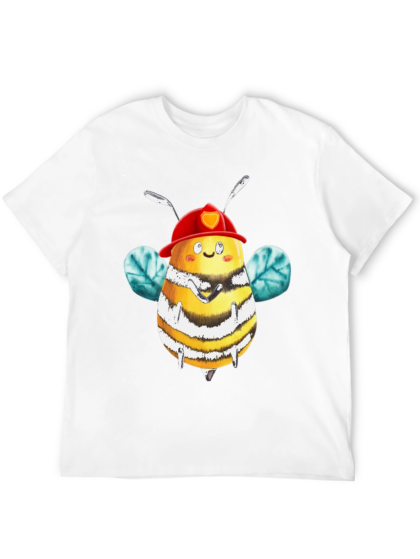 Firefighter Bee Graphic Tee - Black Cotton Shirt