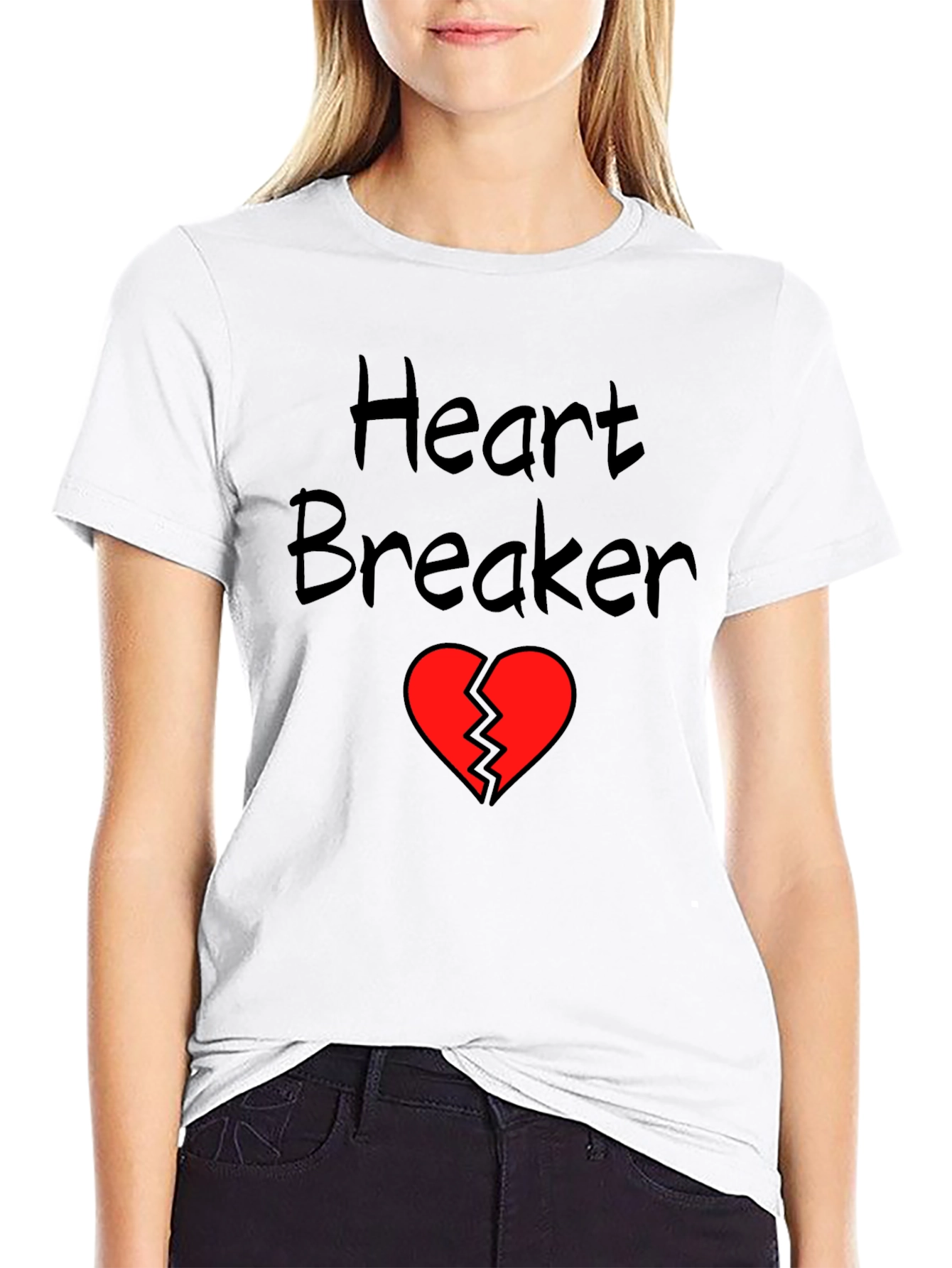 Heart Breaker Graphic Tee - Black Cotton Shirt