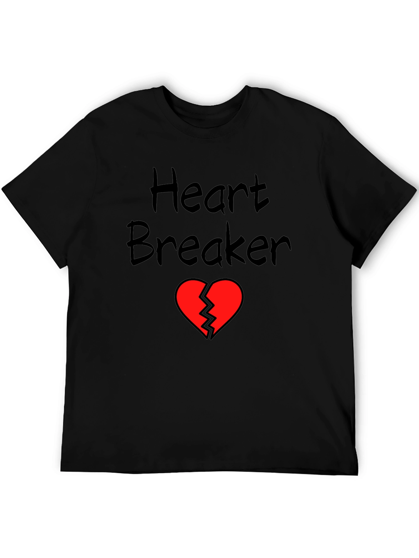 Heart Breaker Graphic Tee - Black Cotton Shirt