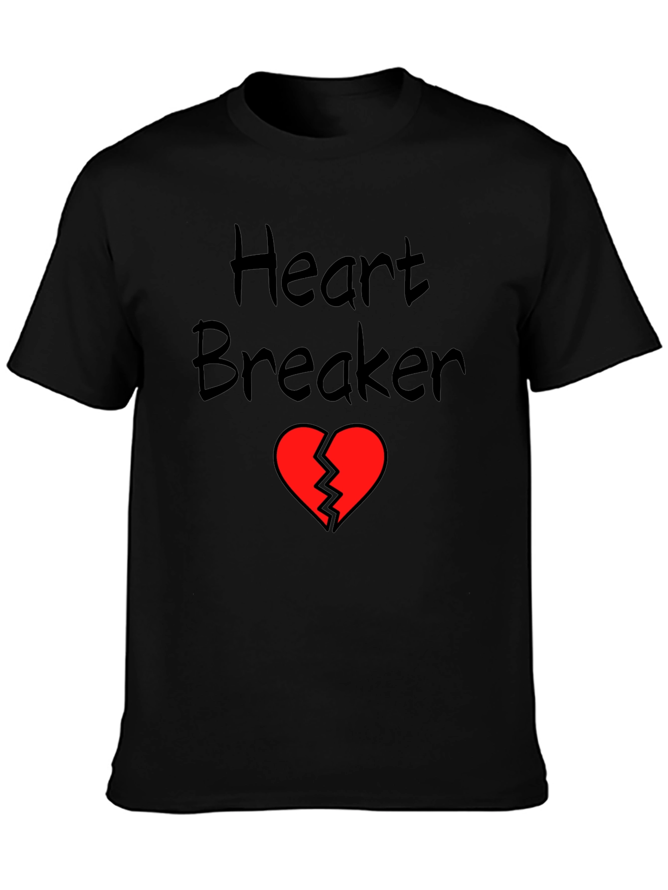 Heart Breaker Graphic Tee - Black Cotton Shirt