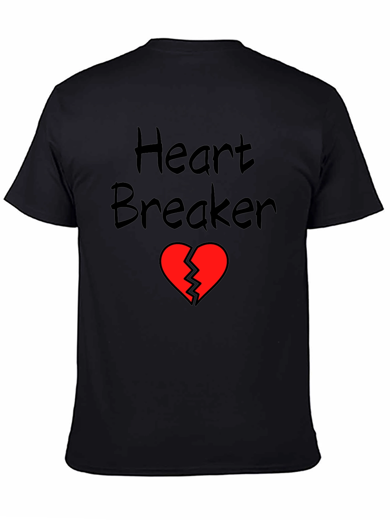Heart Breaker Graphic Tee - Black Cotton Shirt