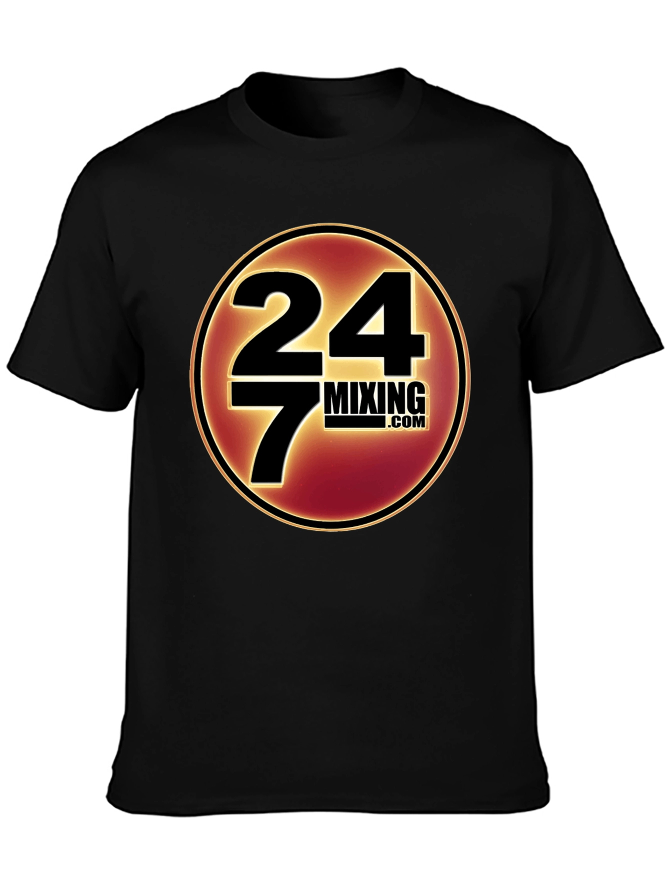 24/7 Mixing.com T-Shirt Black Cotton Casual Wear