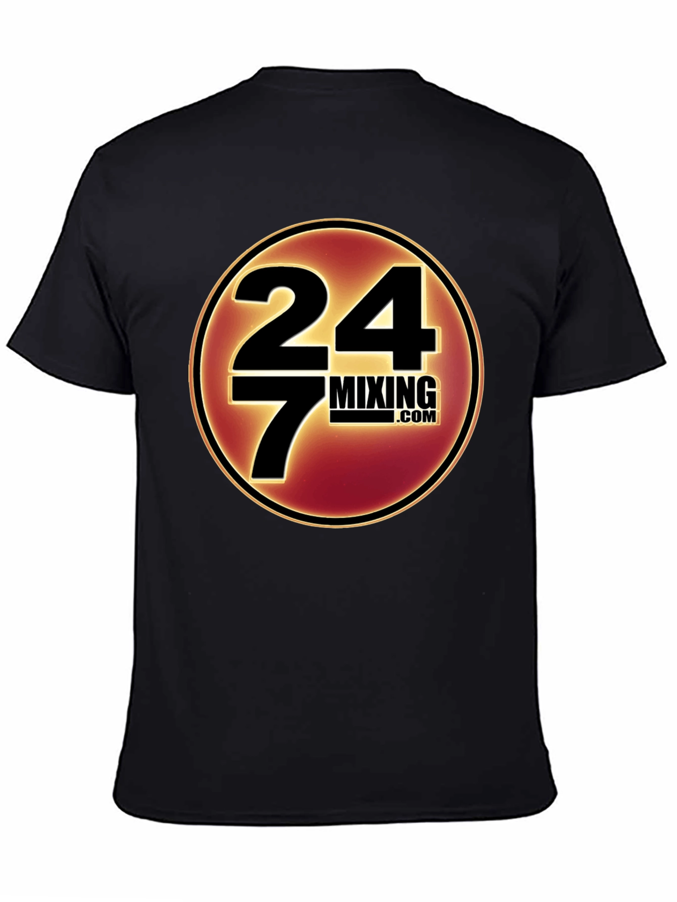 24/7 Mixing.com T-Shirt Black Cotton Casual Wear