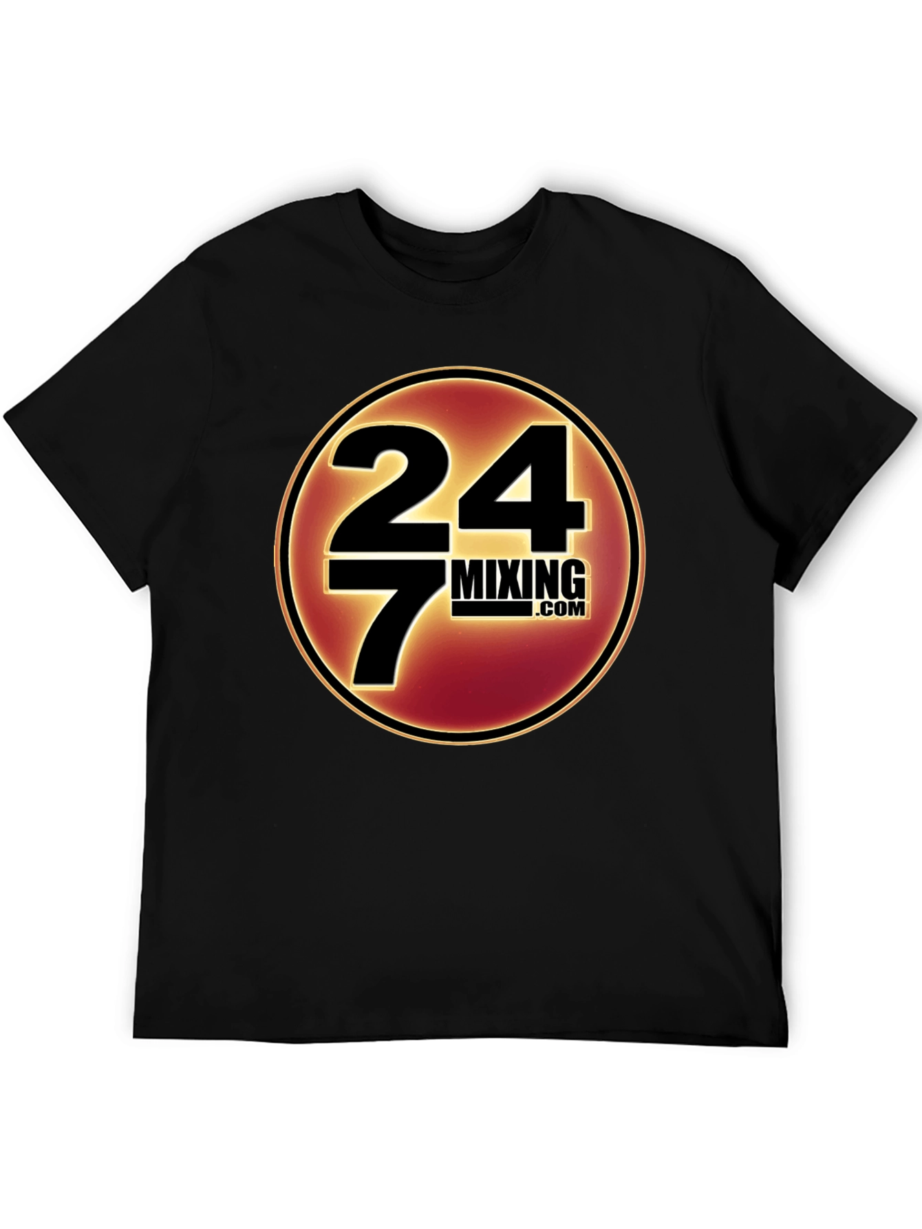 24/7 Mixing.com T-Shirt Black Cotton Casual Wear