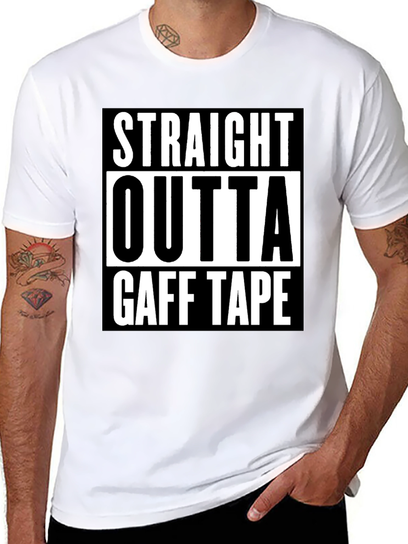 Straight Outta Gaff Tape Black Graphic Tee