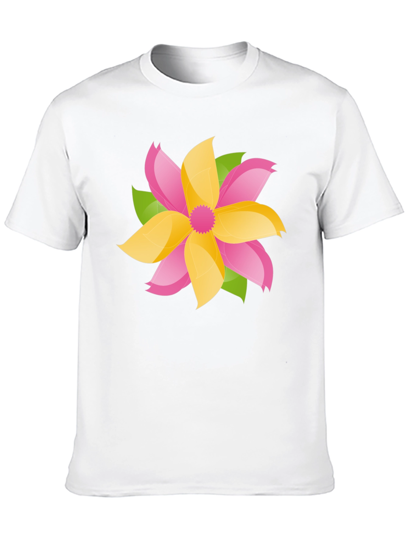 Floral Graphic Tee - Bold Black Cotton T-Shirt