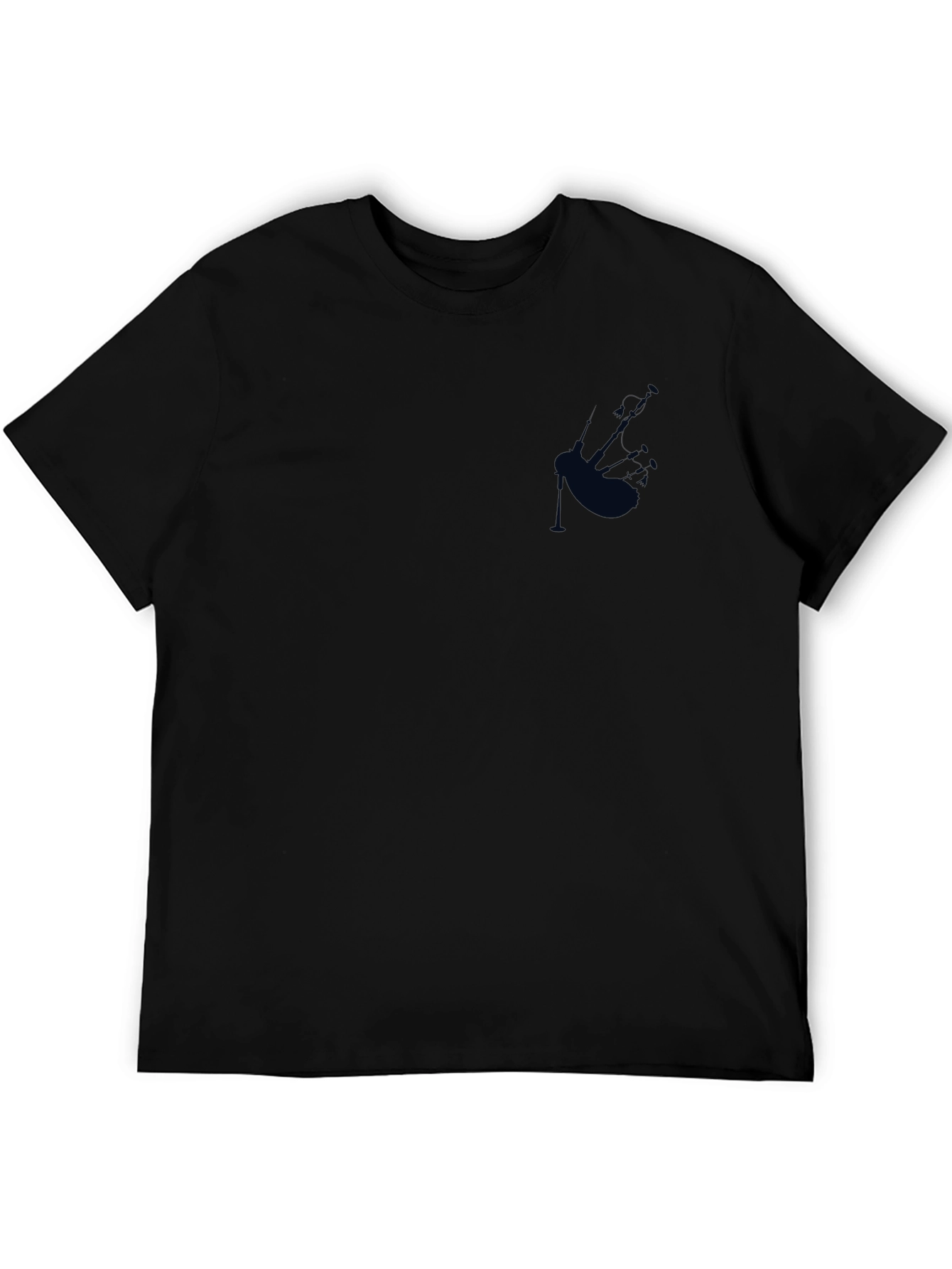 Mens Black Bagpipe Graphic Tee