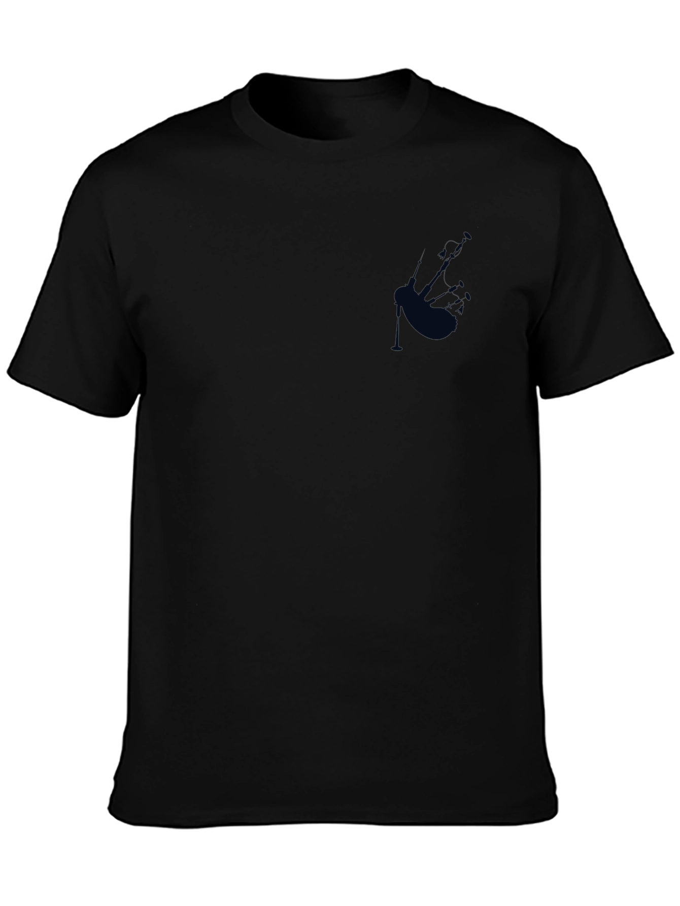 Mens Black Bagpipe Graphic Tee