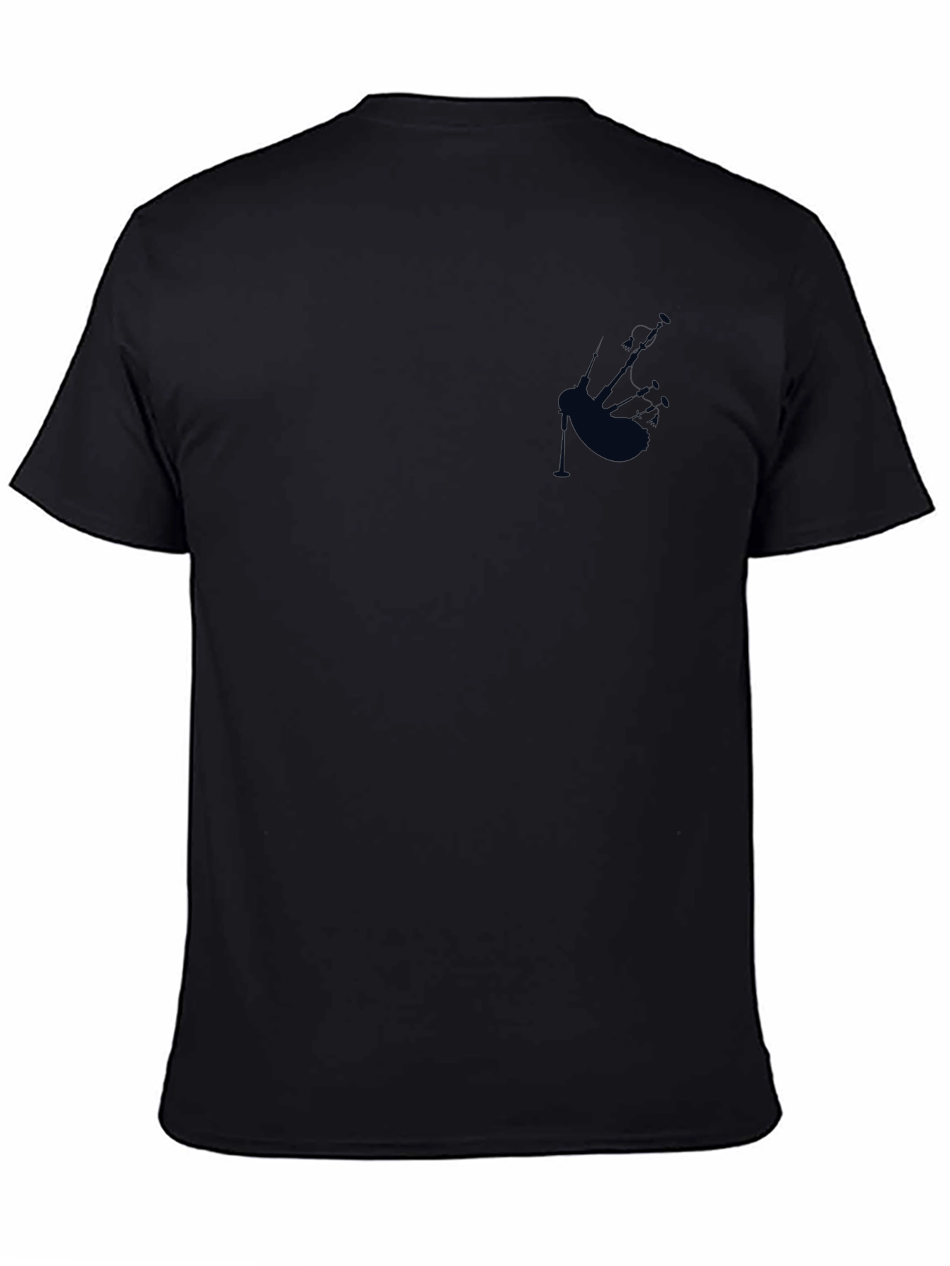 Mens Black Bagpipe Graphic Tee