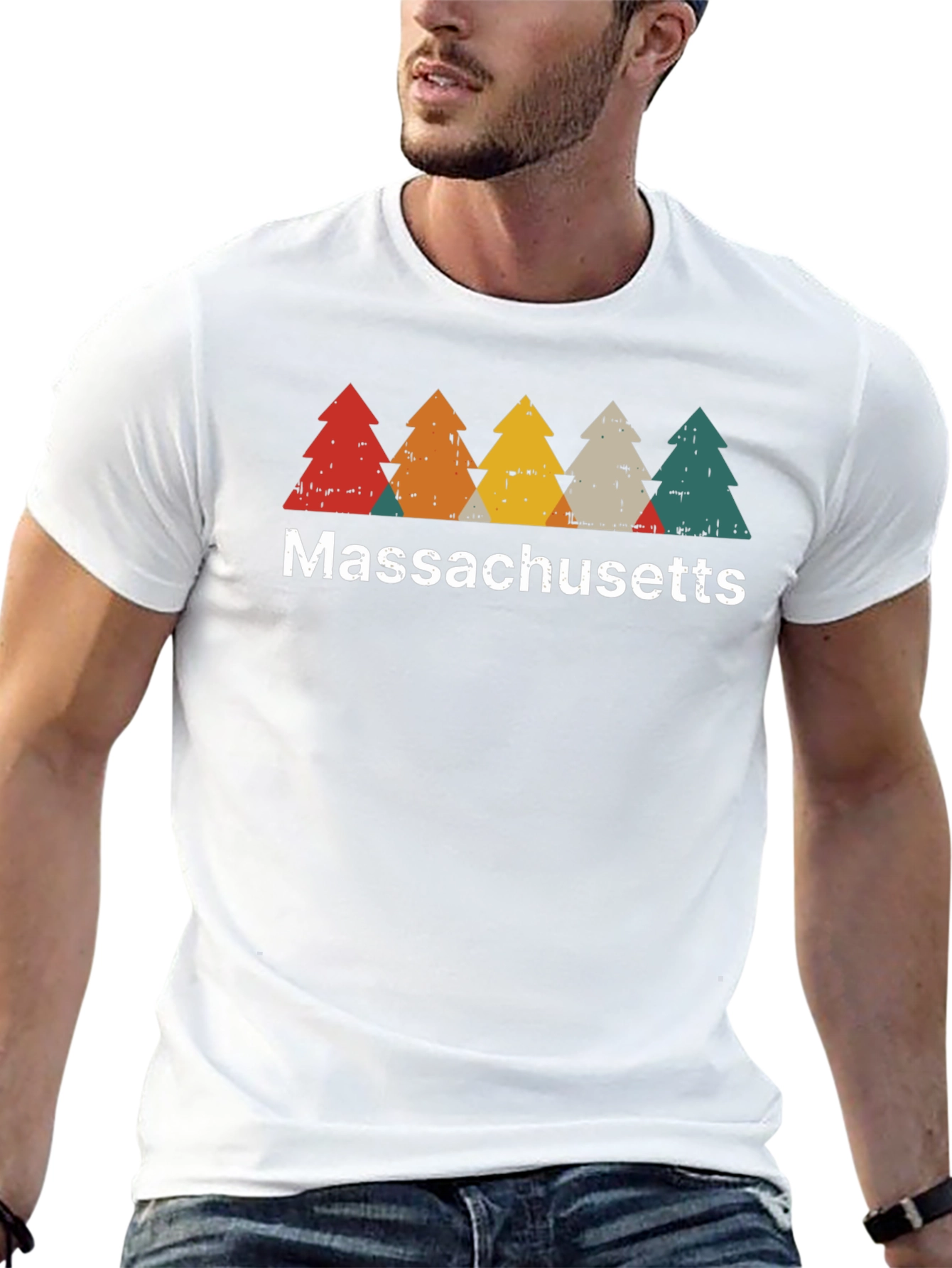 Massachusetts Retro Trees T-Shirt
