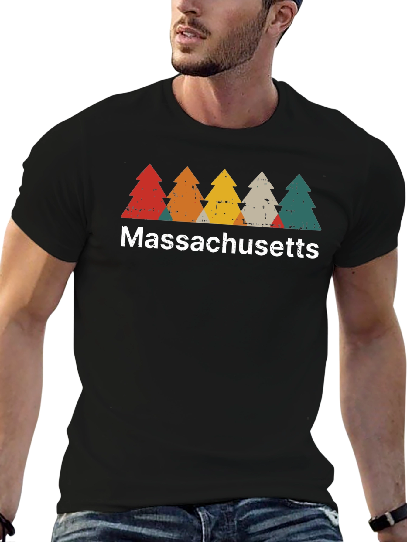 Massachusetts Retro Trees T-Shirt