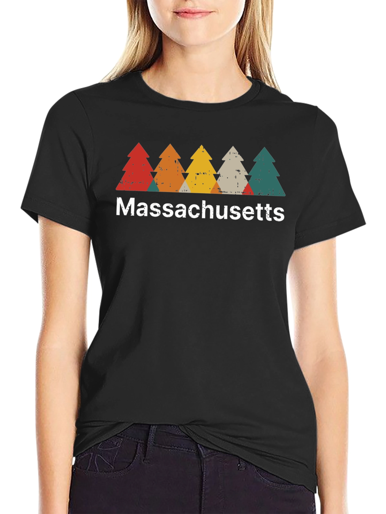 Massachusetts Retro Trees T-Shirt