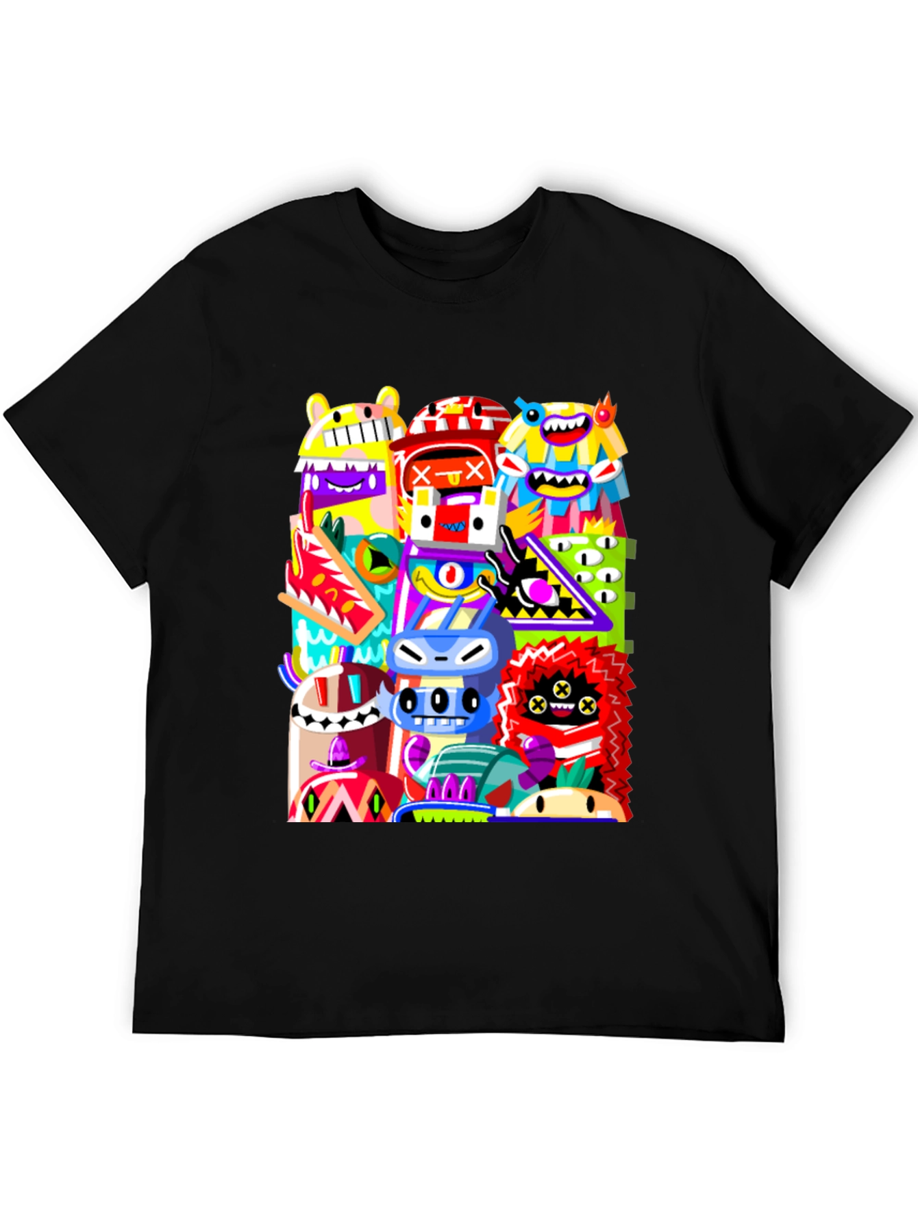 Funky Monster Graphic Tee - Black Cotton Comfort