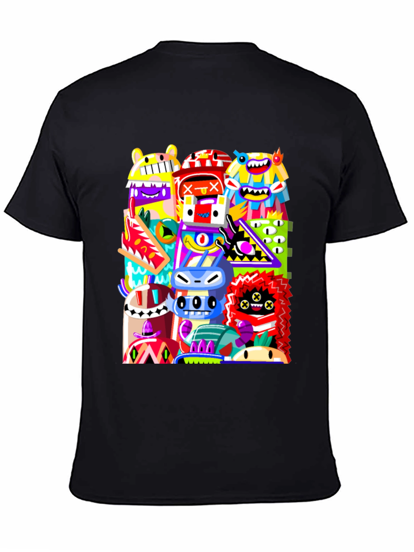 Funky Monster Graphic Tee - Black Cotton Comfort