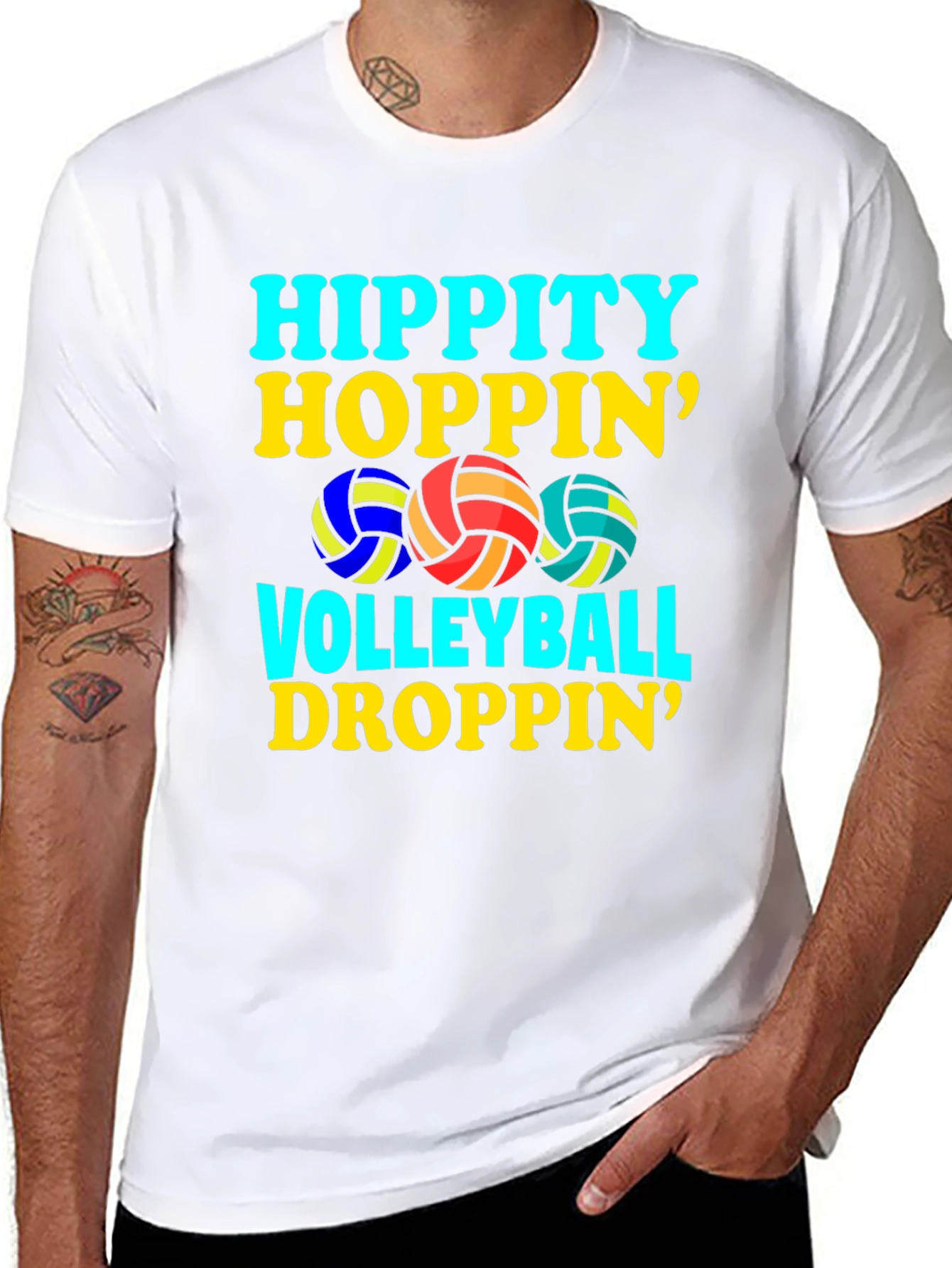 Hippity Hoppin Volleyball Droppin Graphic Tee
