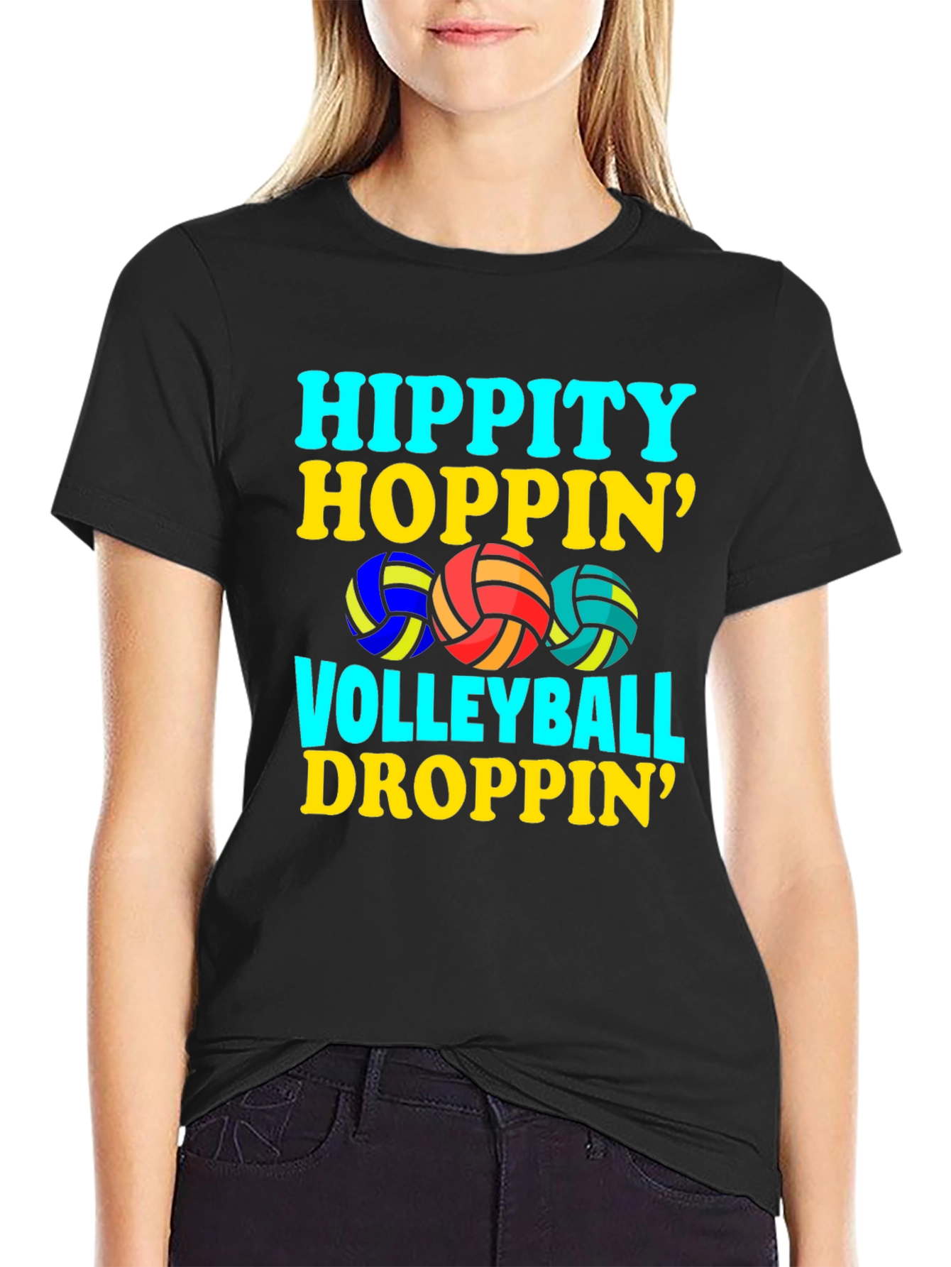 Hippity Hoppin Volleyball Droppin Graphic Tee