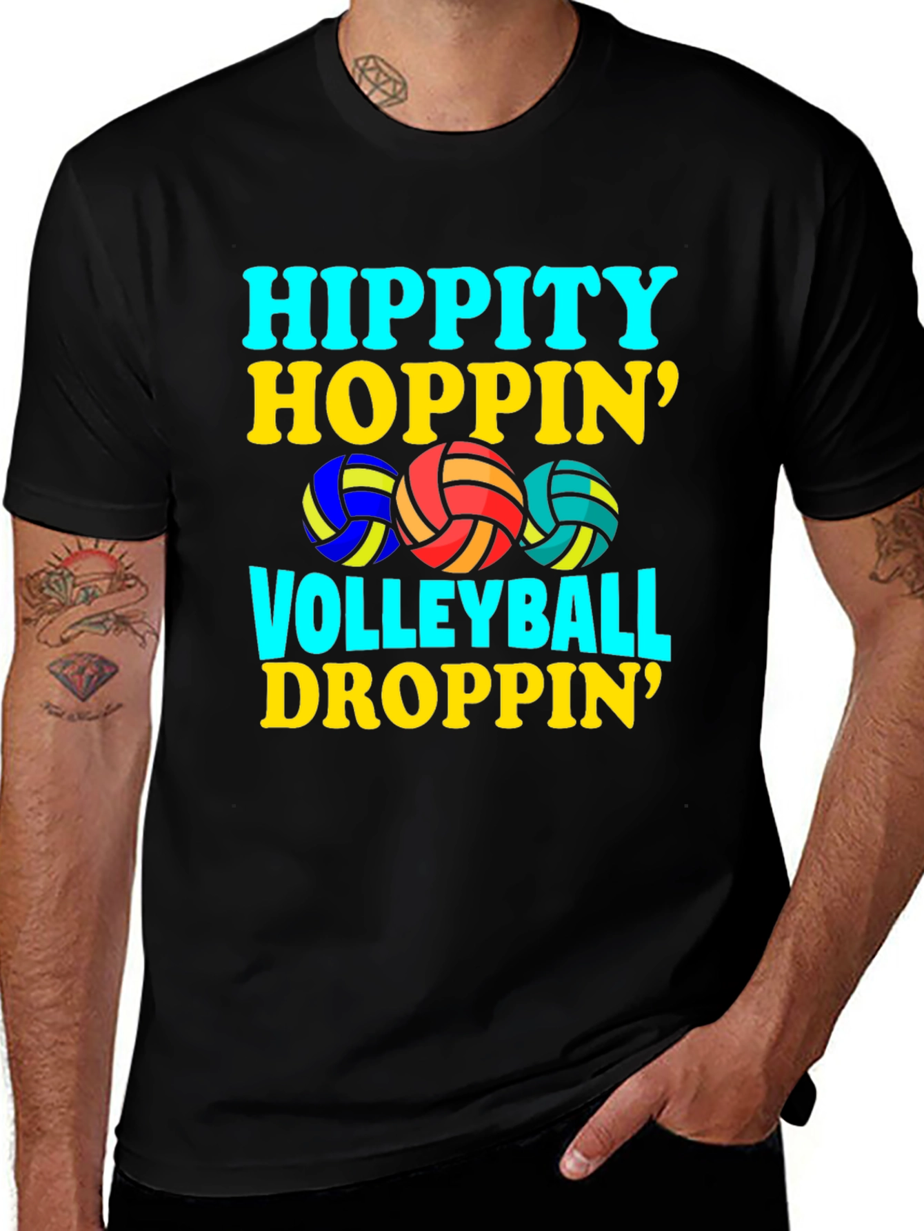 Hippity Hoppin Volleyball Droppin Graphic Tee