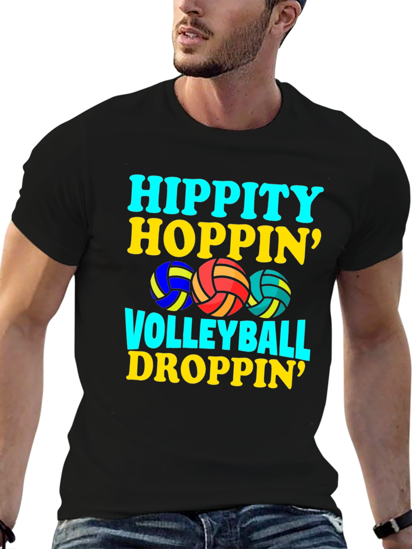 Hippity Hoppin Volleyball Droppin Graphic Tee