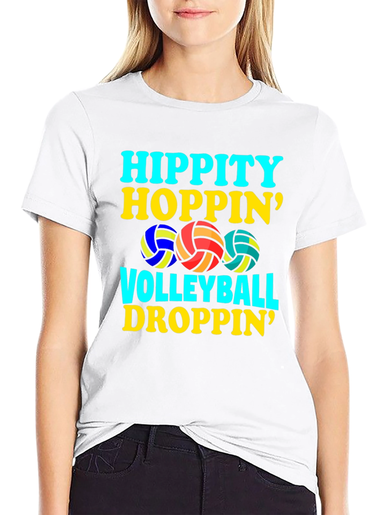 Hippity Hoppin Volleyball Droppin Graphic Tee