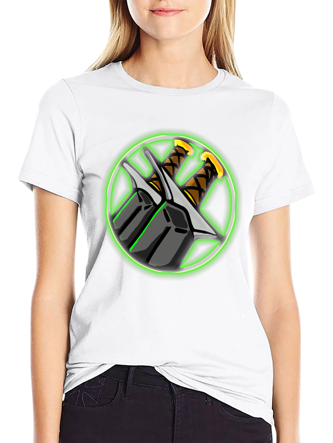 Swords Graphic Black T-Shirt - Edgy Design