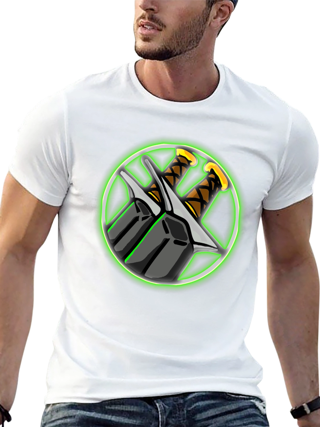 Swords Graphic Black T-Shirt - Edgy Design