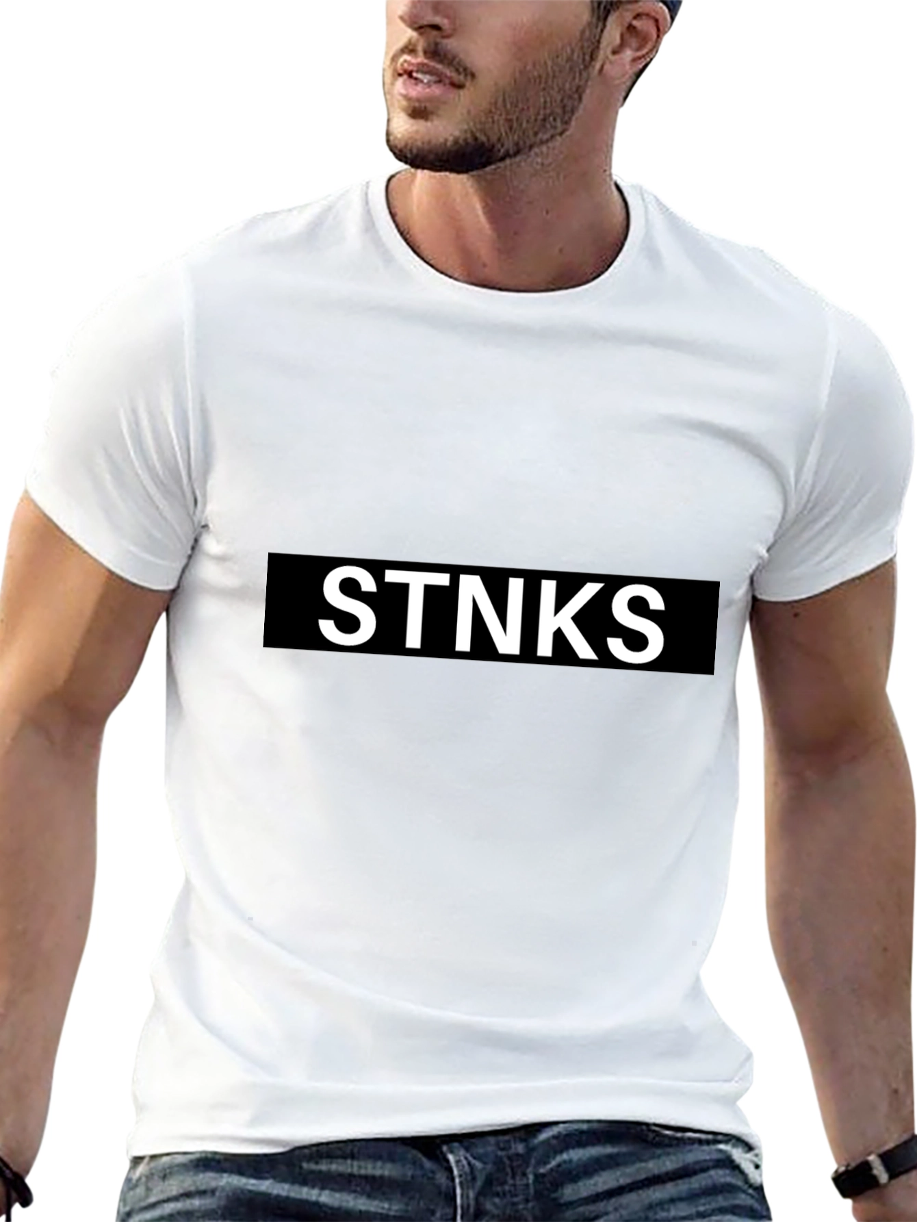 STNKS Black T-Shirt - Trendy Graphic Tee