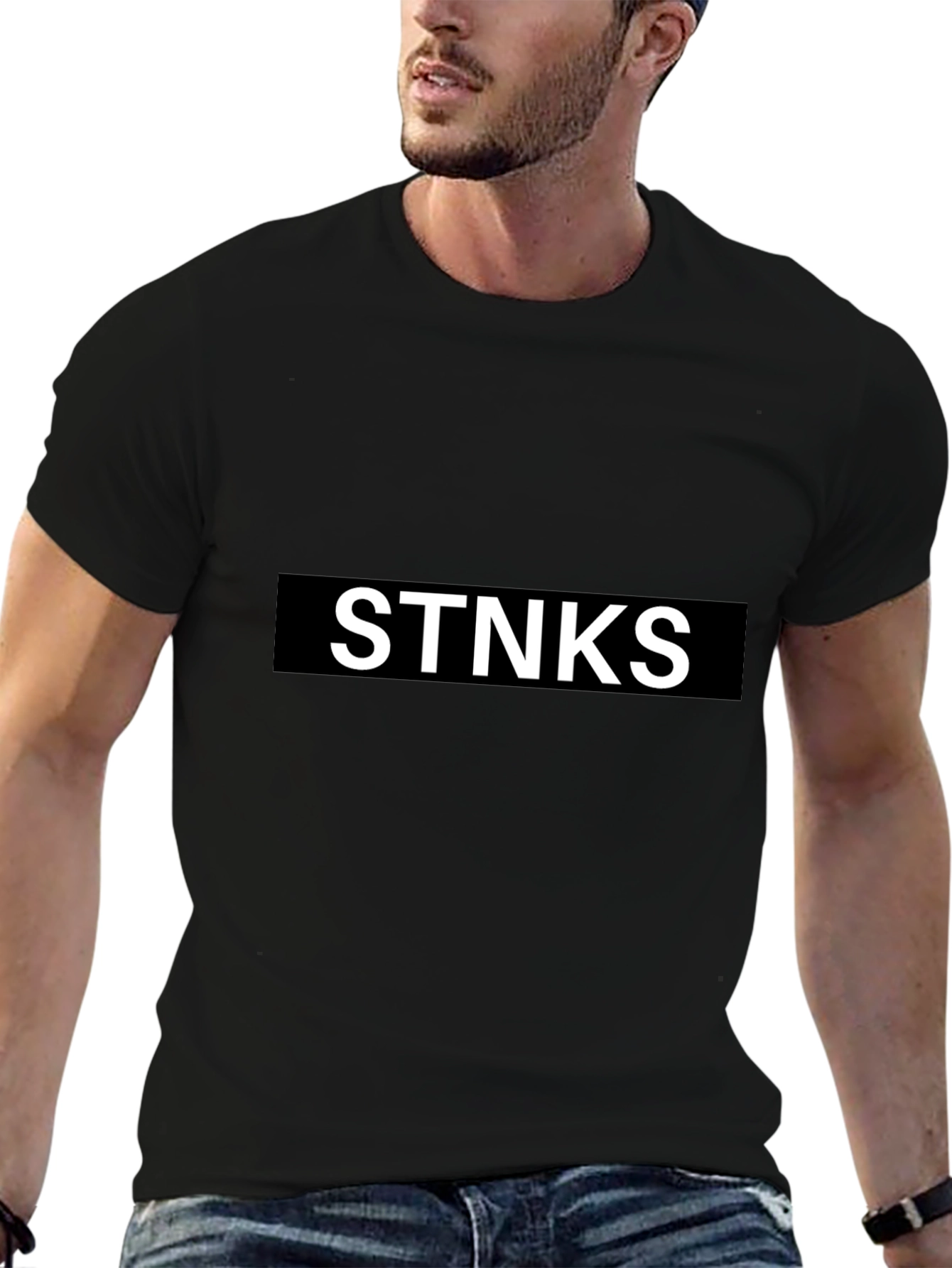 STNKS Black T-Shirt - Trendy Graphic Tee