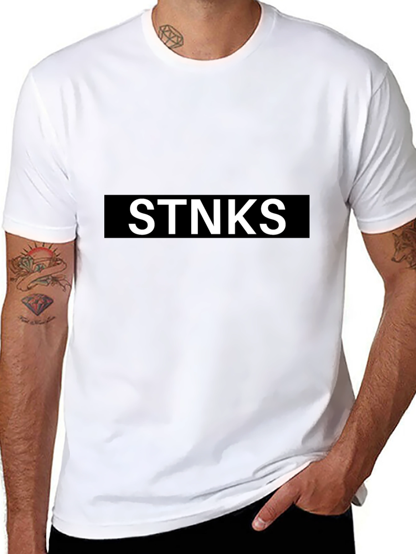 STNKS Black T-Shirt - Trendy Graphic Tee