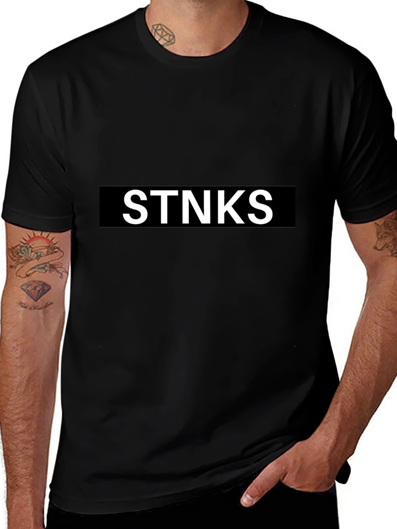 STNKS Black T-Shirt - Trendy Graphic Tee