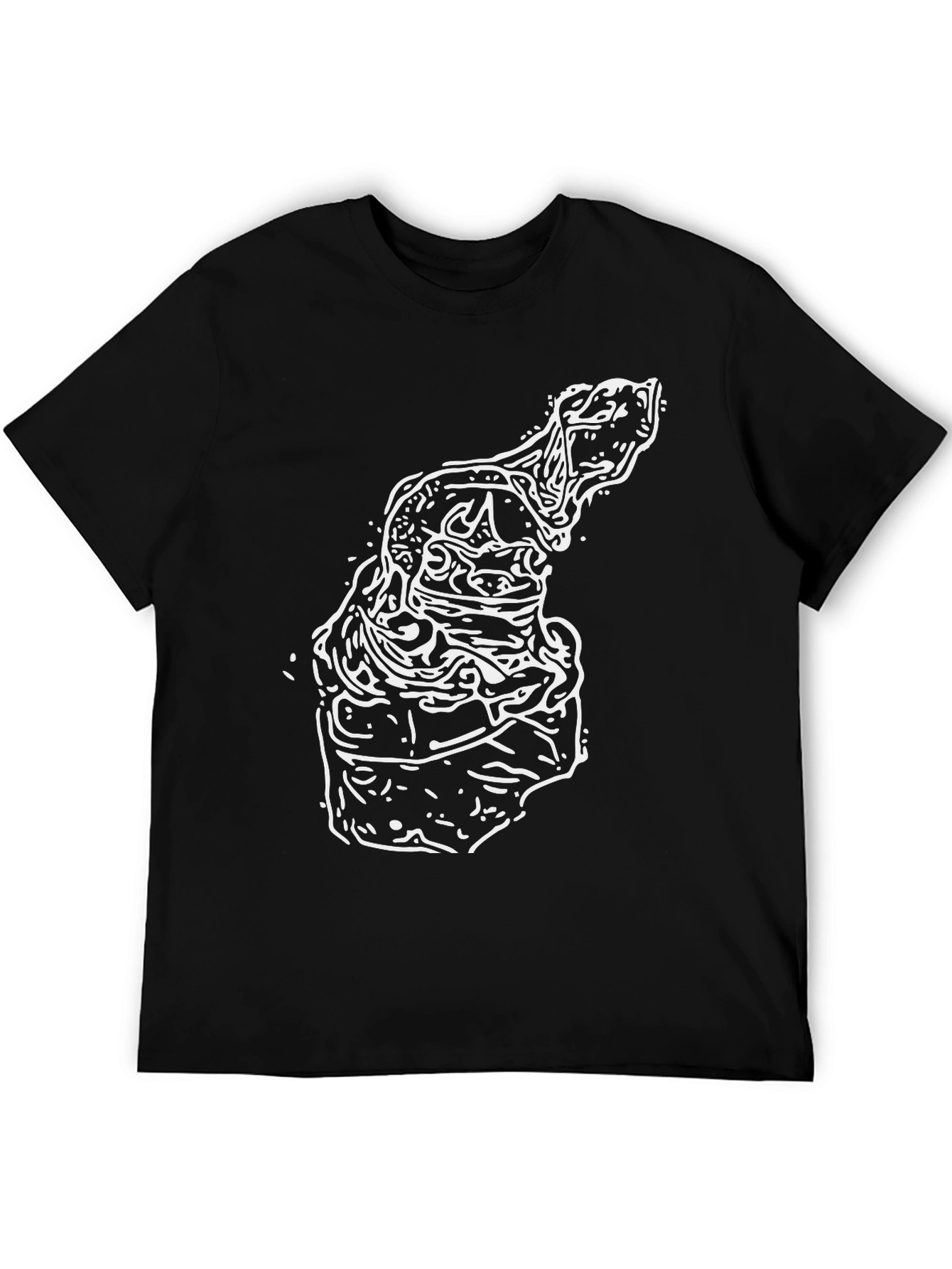 Abstract Art Graphic Tee - Black Cotton Shirt