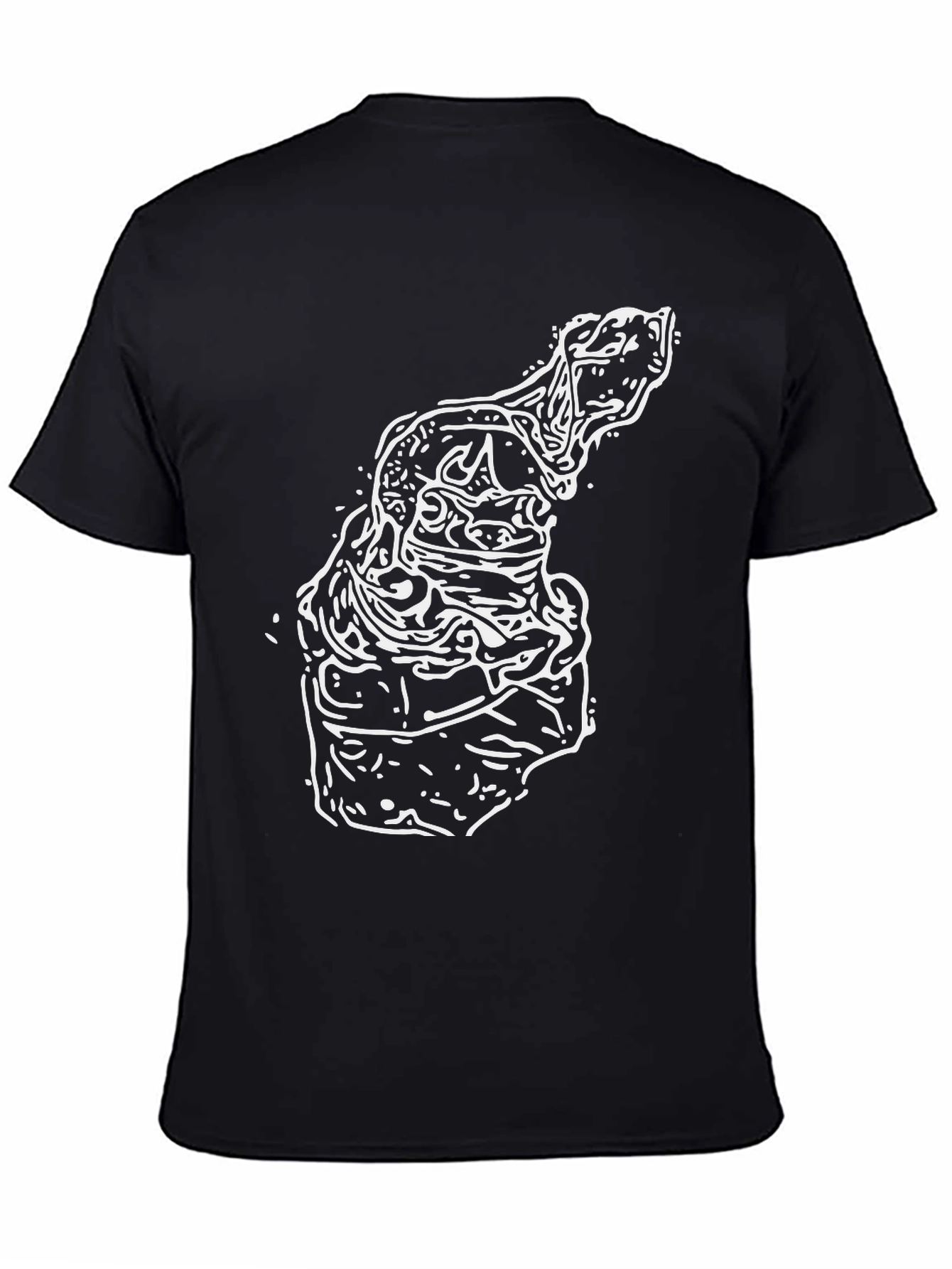 Abstract Art Graphic Tee - Black Cotton Shirt