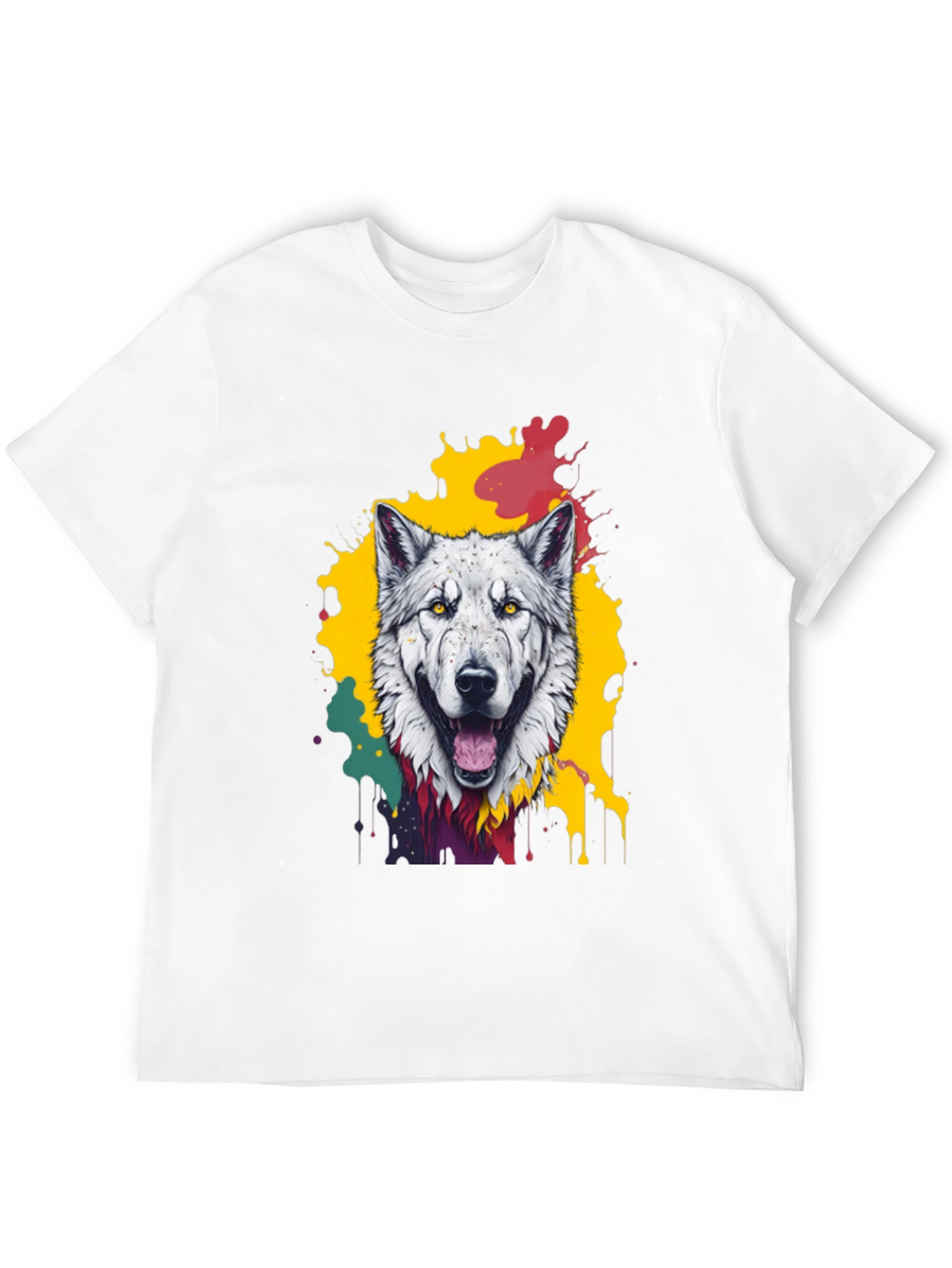 Wolf Graphic Tee - Mens Black Crew Neck T-Shirt