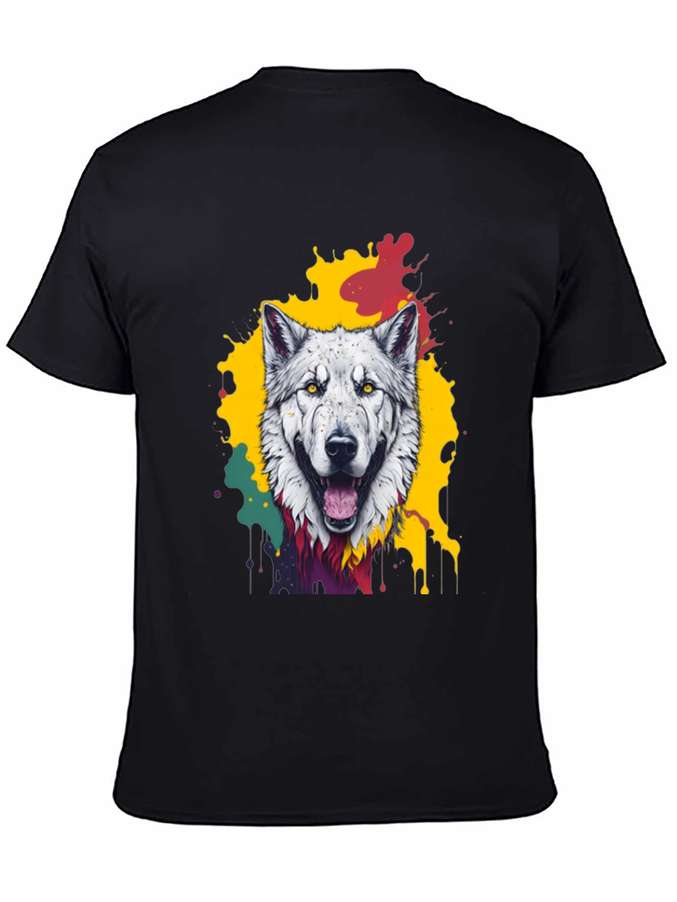 Wolf Graphic Tee - Mens Black Crew Neck T-Shirt