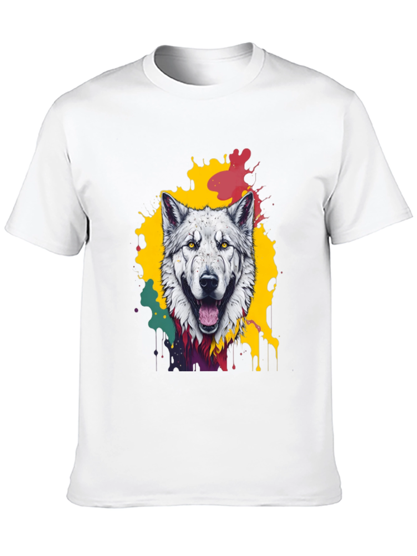 Wolf Graphic Tee - Mens Black Crew Neck T-Shirt