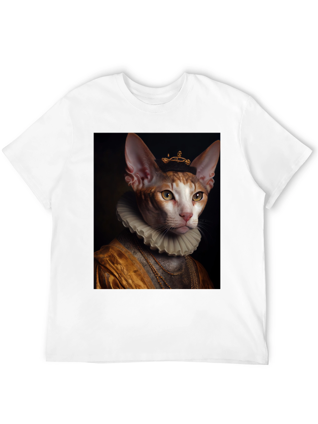 Cat King Portrait T-Shirt - Unique Graphic Tee