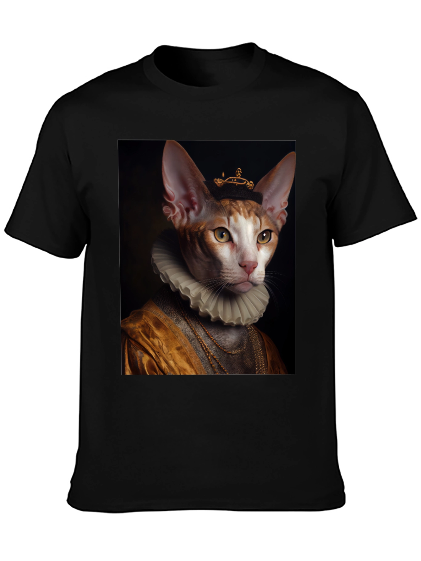 Cat King Portrait T-Shirt - Unique Graphic Tee