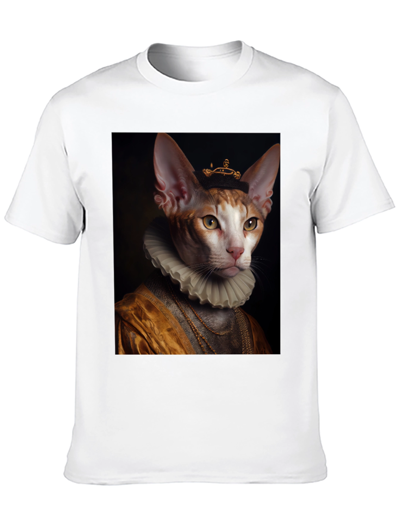 Cat King Portrait T-Shirt - Unique Graphic Tee